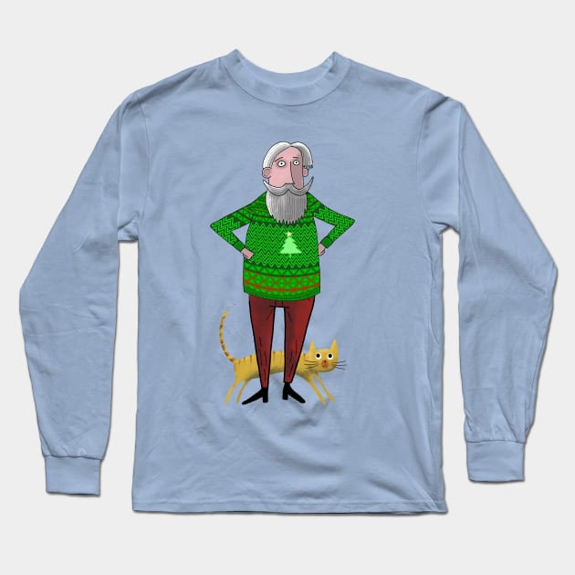 Grandpa's Ugly Christmas Sweater Long Sleeve T-Shirt by Scratch